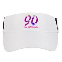 Still Blooming 90th Birthday Flowers Adult Drive Performance Visor