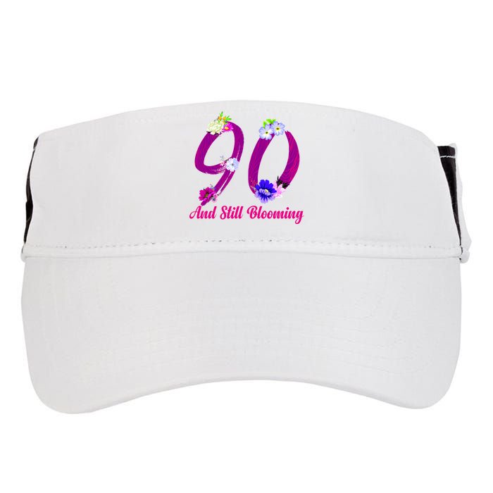 Still Blooming 90th Birthday Flowers Adult Drive Performance Visor