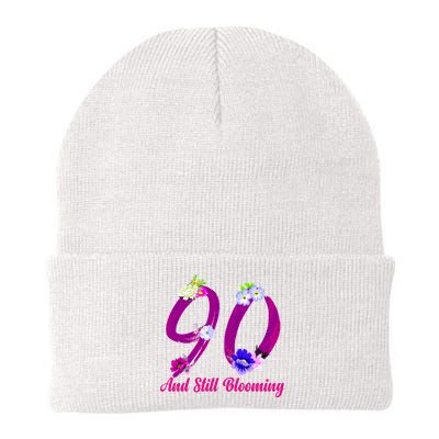 Still Blooming 90th Birthday Flowers Knit Cap Winter Beanie