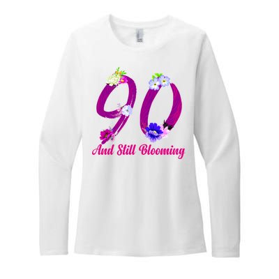 Still Blooming 90th Birthday Flowers Womens CVC Long Sleeve Shirt