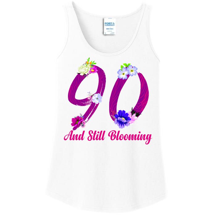 Still Blooming 90th Birthday Flowers Ladies Essential Tank