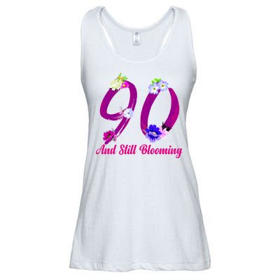 Still Blooming 90th Birthday Flowers Ladies Essential Flowy Tank