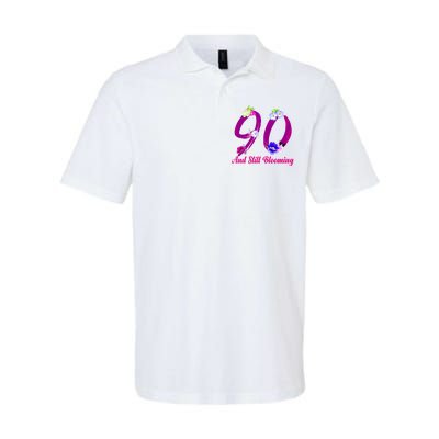 Still Blooming 90th Birthday Flowers Softstyle Adult Sport Polo