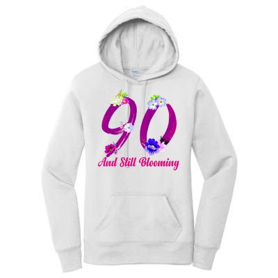 Still Blooming 90th Birthday Flowers Women's Pullover Hoodie