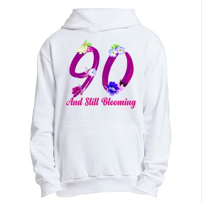 Still Blooming 90th Birthday Flowers Urban Pullover Hoodie