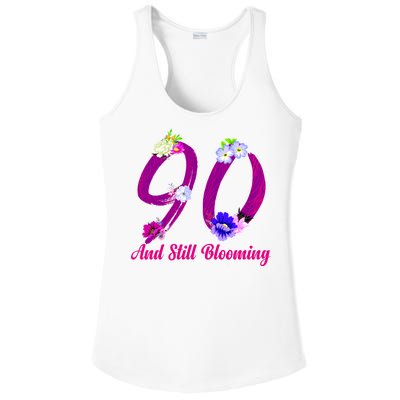 Still Blooming 90th Birthday Flowers Ladies PosiCharge Competitor Racerback Tank