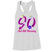 Still Blooming 90th Birthday Flowers Women's Racerback Tank