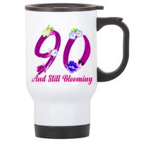 Still Blooming 90th Birthday Flowers Stainless Steel Travel Mug