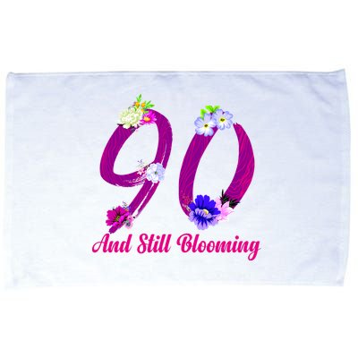 Still Blooming 90th Birthday Flowers Microfiber Hand Towel