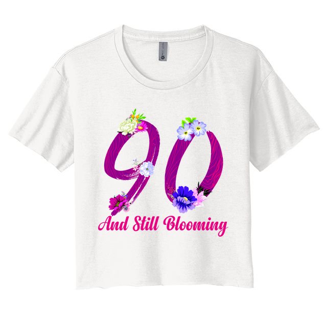 Still Blooming 90th Birthday Flowers Crop Top