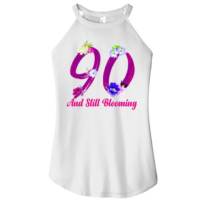 Still Blooming 90th Birthday Flowers Women's Perfect Tri Rocker Tank