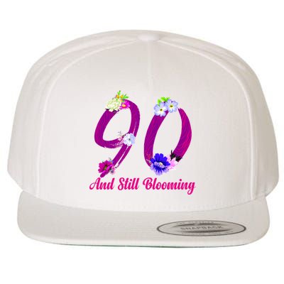 Still Blooming 90th Birthday Flowers Wool Snapback Cap