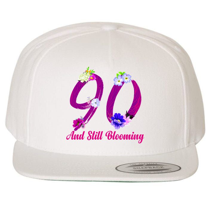 Still Blooming 90th Birthday Flowers Wool Snapback Cap