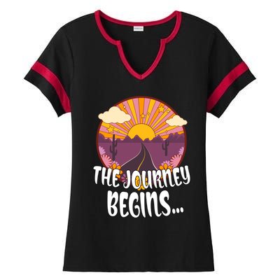 So The Journey Begins Road Trippin Tee Merch For Roadies Great Gift Ladies Halftime Notch Neck Tee