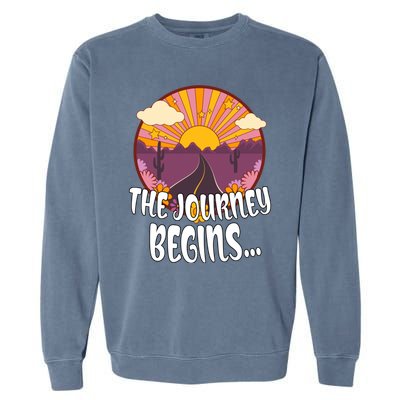 So The Journey Begins Road Trippin Tee Merch For Roadies Great Gift Garment-Dyed Sweatshirt