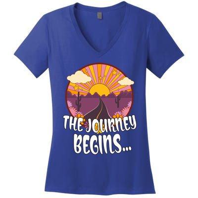 So The Journey Begins Road Trippin Tee Merch For Roadies Great Gift Women's V-Neck T-Shirt