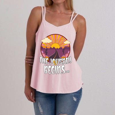 So The Journey Begins Road Trippin Tee Merch For Roadies Great Gift Women's Strappy Tank