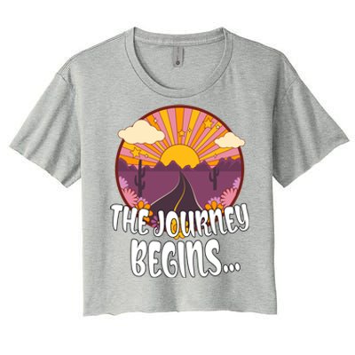 So The Journey Begins Road Trippin Tee Merch For Roadies Great Gift Women's Crop Top Tee