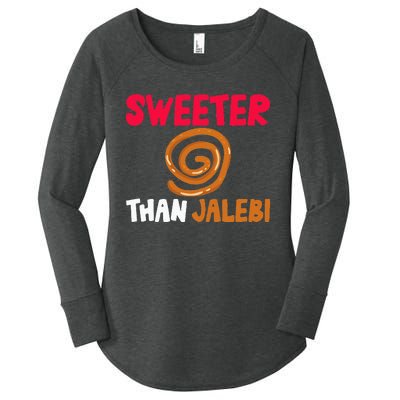 Sweeter Than Jalebi Desi Bollywood Sarcastic Funny Meme Women's Perfect Tri Tunic Long Sleeve Shirt