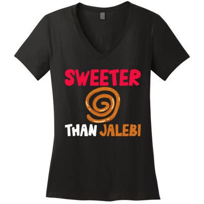 Sweeter Than Jalebi Desi Bollywood Sarcastic Funny Meme Women's V-Neck T-Shirt