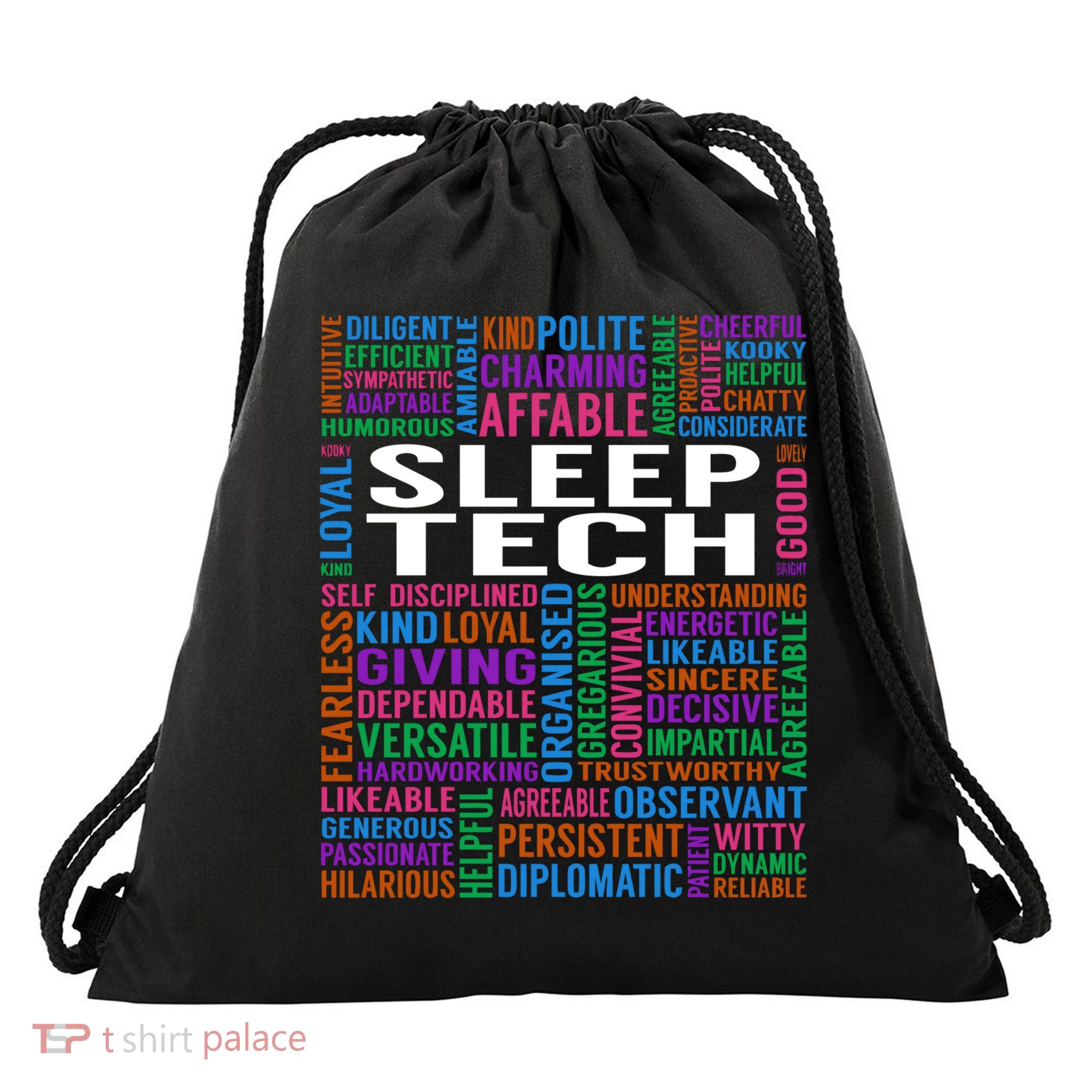 Sleep Tech Job Drawstring Bag