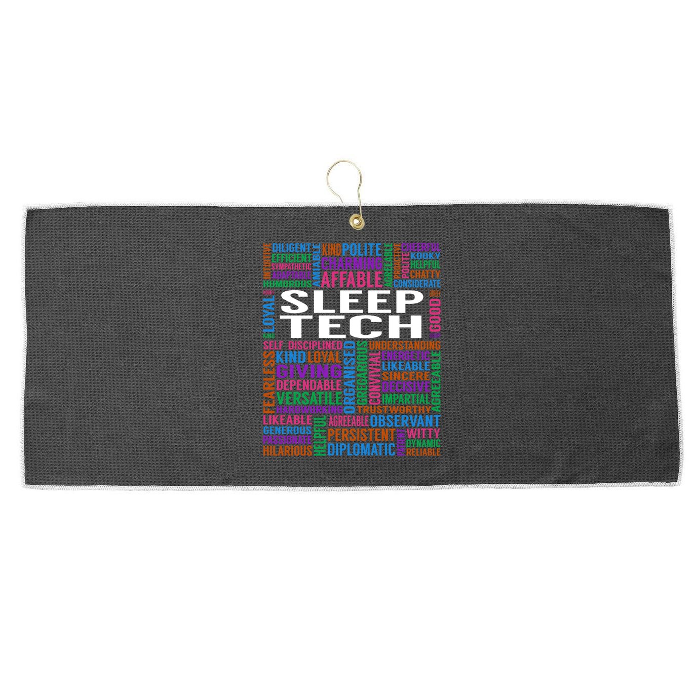 Sleep Tech Job Large Microfiber Waffle Golf Towel