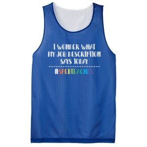 Sped Teacher Job Description Special Education Teacher Gift Mesh Reversible Basketball Jersey Tank