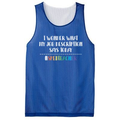 Sped Teacher Job Description Special Education Teacher Gift Mesh Reversible Basketball Jersey Tank