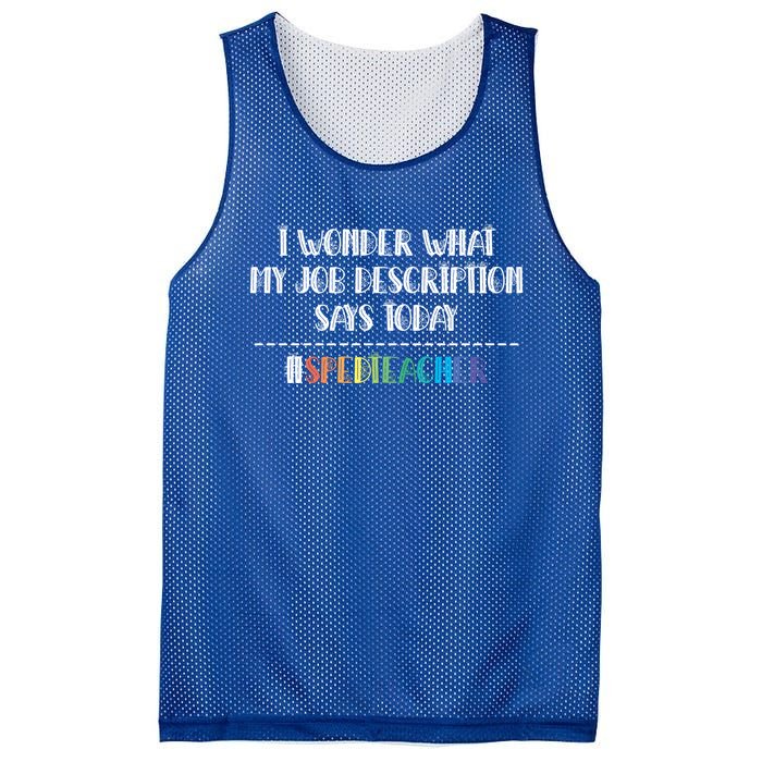 Sped Teacher Job Description Special Education Teacher Gift Mesh Reversible Basketball Jersey Tank