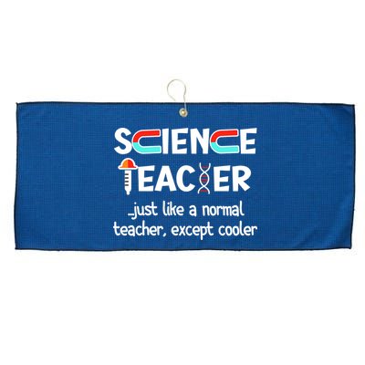 Science Teacher Just Like A Normal Teacher Funny Large Microfiber Waffle Golf Towel