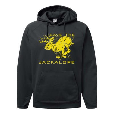 Save The Jackalope For Camping Lovers Performance Fleece Hoodie