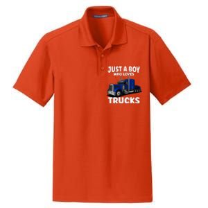 Semi Truck Just A Who Loves Trucks Cool Truck Dry Zone Grid Polo