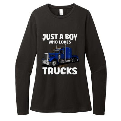 Semi Truck Just A Who Loves Trucks Cool Truck Womens CVC Long Sleeve Shirt