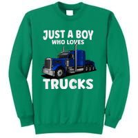 Semi Truck Just A Who Loves Trucks Cool Truck Sweatshirt