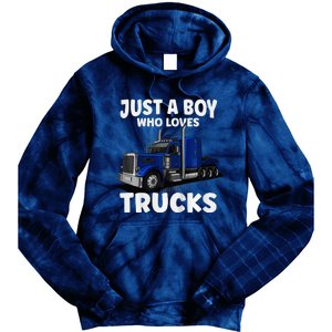 Semi Truck Just A Who Loves Trucks Cool Truck Tie Dye Hoodie