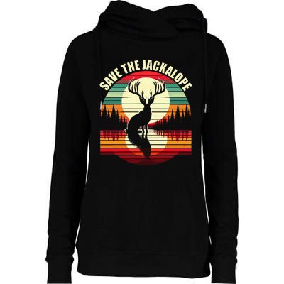 Save The Jackalope Womens Funnel Neck Pullover Hood