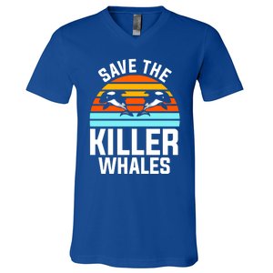 Save The Killer Whales Orca Gift V-Neck T-Shirt