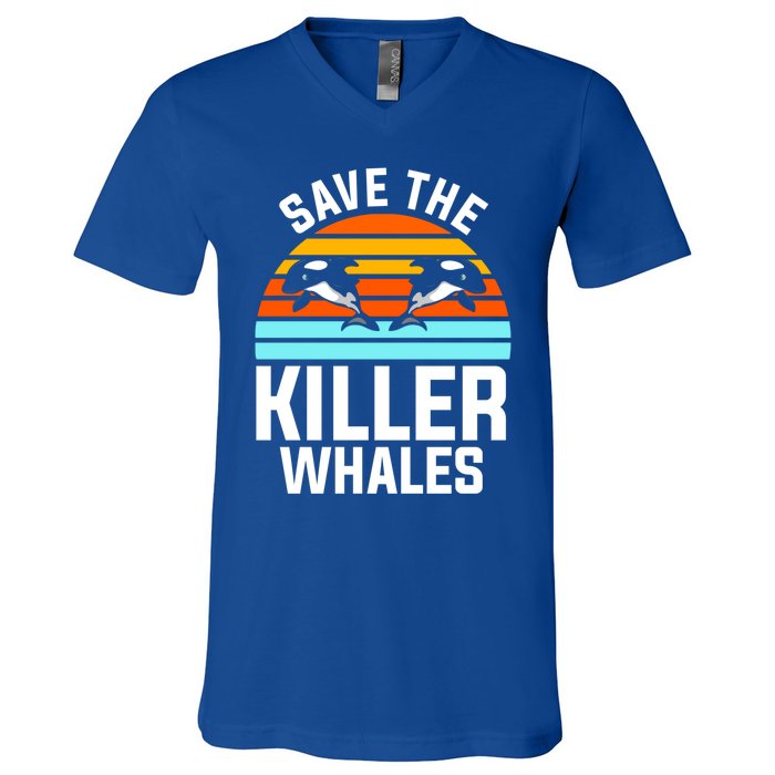 Save The Killer Whales Orca Gift V-Neck T-Shirt