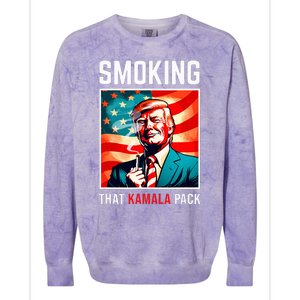 Smoking That Kamala Pack Trump 2024 Election Win Colorblast Crewneck Sweatshirt