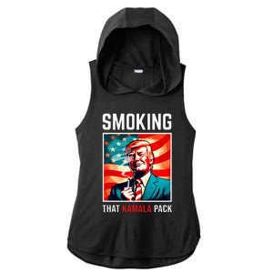 Smoking That Kamala Pack Trump 2024 Election Win Ladies PosiCharge Tri-Blend Wicking Draft Hoodie Tank