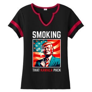 Smoking That Kamala Pack Trump 2024 Election Win Ladies Halftime Notch Neck Tee