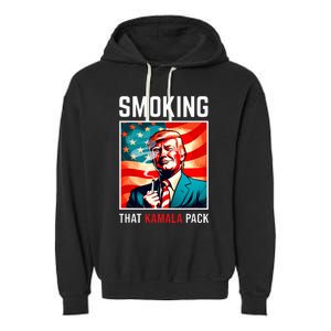 Smoking That Kamala Pack Trump 2024 Election Win Garment-Dyed Fleece Hoodie