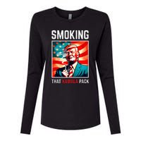 Smoking That Kamala Pack Trump 2024 Election Win Womens Cotton Relaxed Long Sleeve T-Shirt