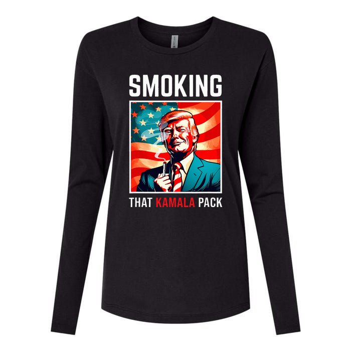 Smoking That Kamala Pack Trump 2024 Election Win Womens Cotton Relaxed Long Sleeve T-Shirt