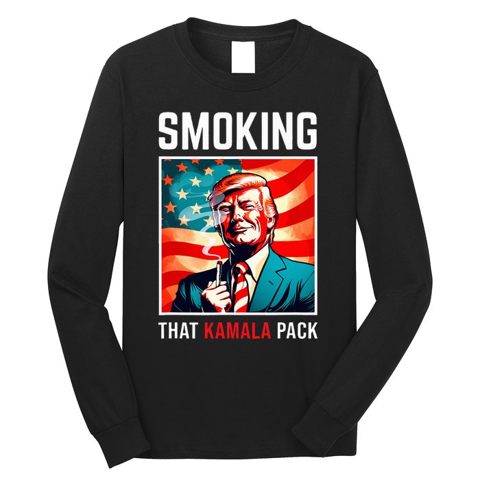 Smoking That Kamala Pack Trump 2024 Election Win Long Sleeve Shirt