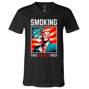 Smoking That Kamala Pack Trump 2024 Election Win V-Neck T-Shirt