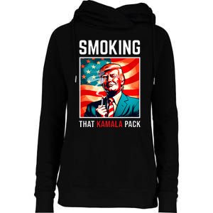 Smoking That Kamala Pack Trump 2024 Election Win Womens Funnel Neck Pullover Hood