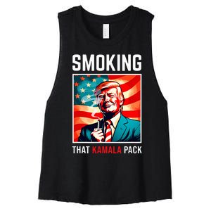 Smoking That Kamala Pack Trump 2024 Election Win Women's Racerback Cropped Tank