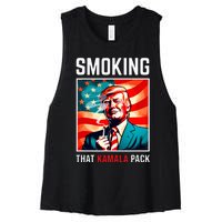 Smoking That Kamala Pack Trump 2024 Election Win Women's Racerback Cropped Tank