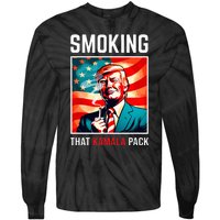 Smoking That Kamala Pack Trump 2024 Election Win Tie-Dye Long Sleeve Shirt